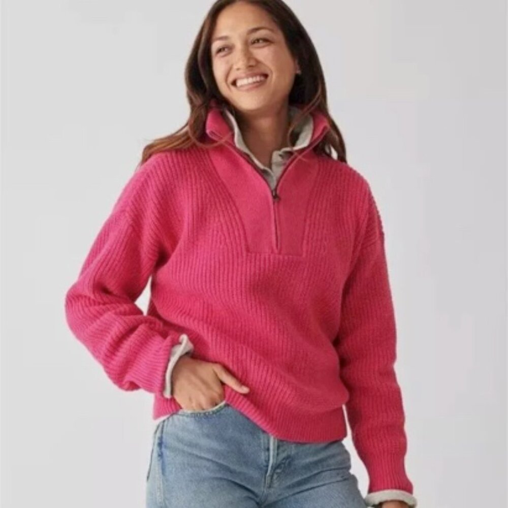 Faherty Half-Zip Pullover Mariner Sweater Size Medium